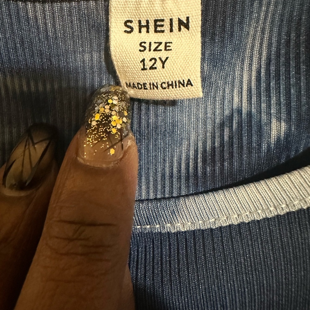 SHEIN Blue Ribbed Top - Picture 3 of 4